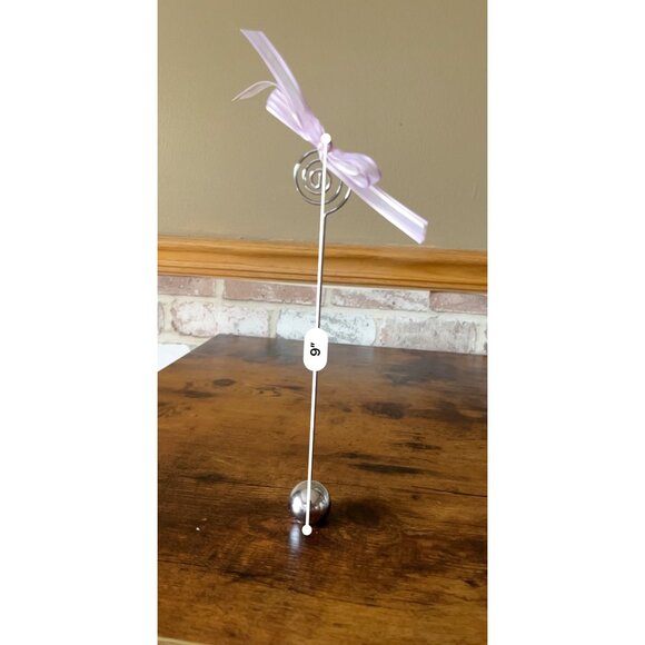 Metal Spiral Place Card or Picture Holder With Pink Ribbon Bow Set of 12 - Picture 11 of 12